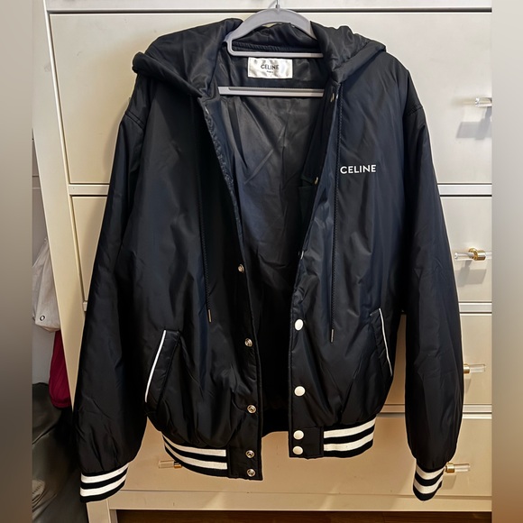 CELINE HOMME Logo-Embroidered Shell Hooded Jacket - Picture 8 of 8